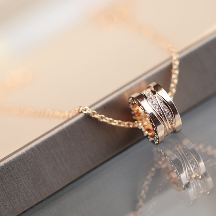 [⭐Mirelle]ZERO 1 PINK GOLD DIAMOND NECKLACE