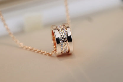 [⭐Mirelle]ZERO 1 PINK GOLD DIAMOND NECKLACE
