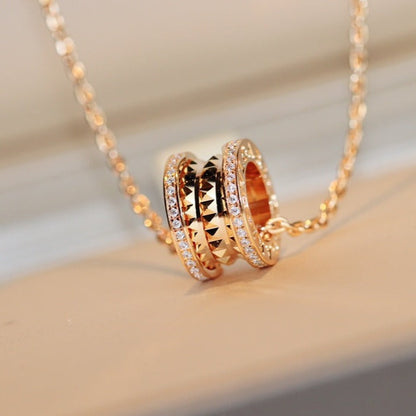 [⭐Mirelle]ZERO 1 ROCK PEDANT PINK GOLD NECKLACE