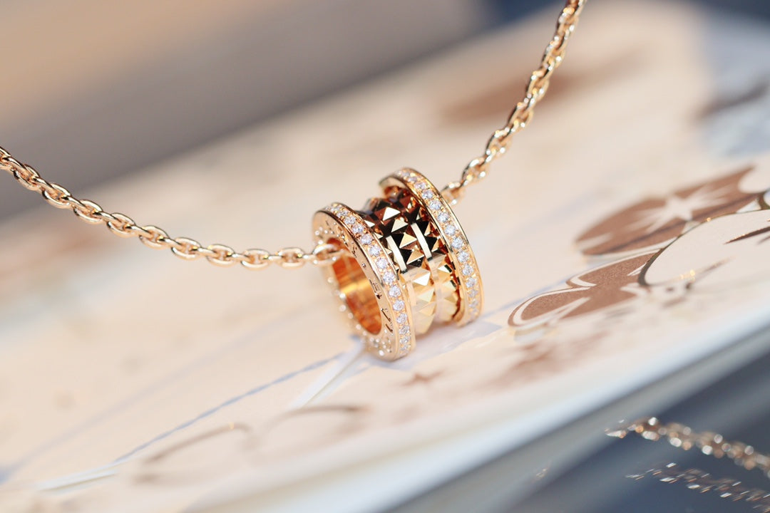 [⭐Mirelle]ZERO 1 ROCK PEDANT PINK GOLD NECKLACE