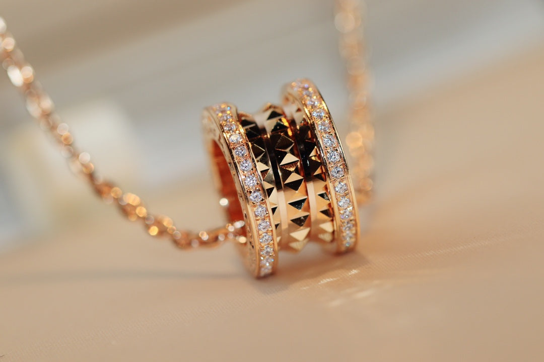 [⭐Mirelle]ZERO 1 ROCK PEDANT PINK GOLD NECKLACE