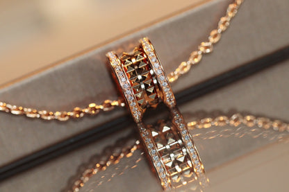 [⭐Mirelle]ZERO 1 ROCK PEDANT PINK GOLD NECKLACE