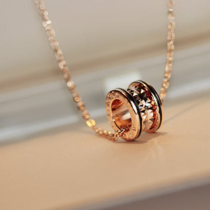 [⭐Mirelle]ZERO 1 ROCK PEDANT PINK GOLD BLACK NECKLACE