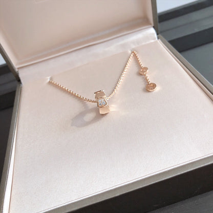 [⭐Mirelle]SERPENTI PEDANT DIAMOND PINK GOLD NECKLACE