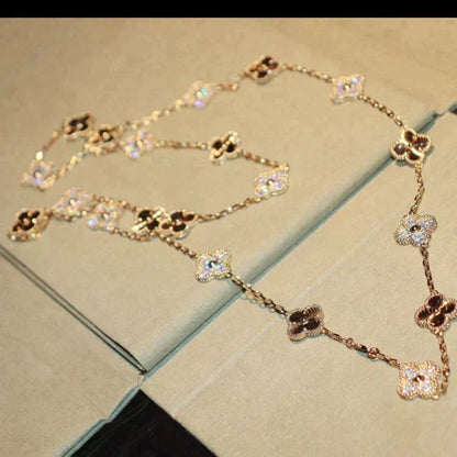 [⭐Mirelle]CLOVER 20 MOTIFS LASER DIAMOND NECKLACE