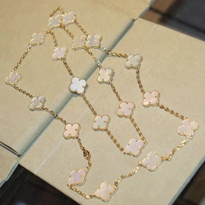 [⭐Mirelle]CLOVER 20 MOTIFS WHITE MOP NECKLACE