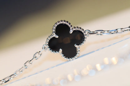[⭐Mirelle]CLOVER 20 MOTIFS ONYX DIAMOND SILVER