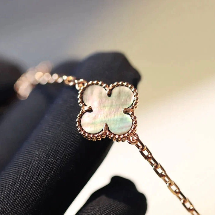 [⭐Mirelle]CLOVER 20 MOTIFS DARK MOP DIAMOND  NECKLACE