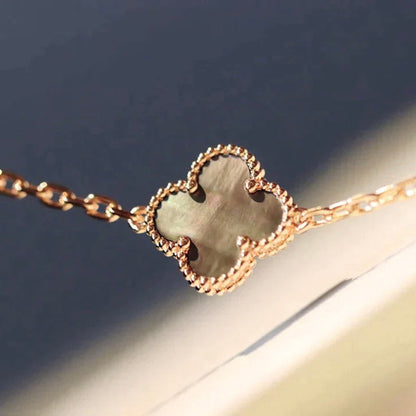 [⭐Mirelle]CLOVER 20 MOTIFS DARK MOP DIAMOND  NECKLACE