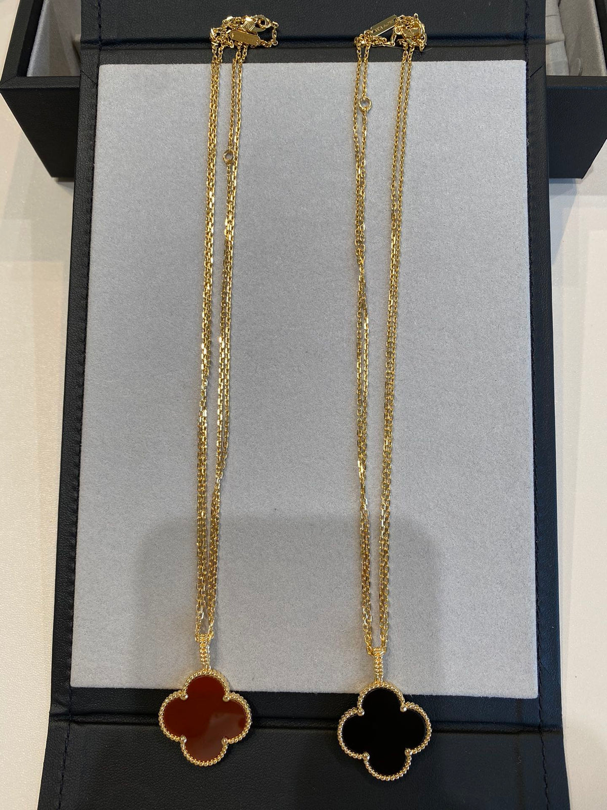 [⭐Mirelle]CLOVER 25MM NECKLACE GOLD CARNELIAN