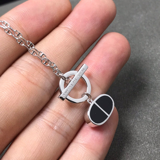 [⭐Mirelle]CHAINE VERSO BLACK CERAMIC  NECKLACE