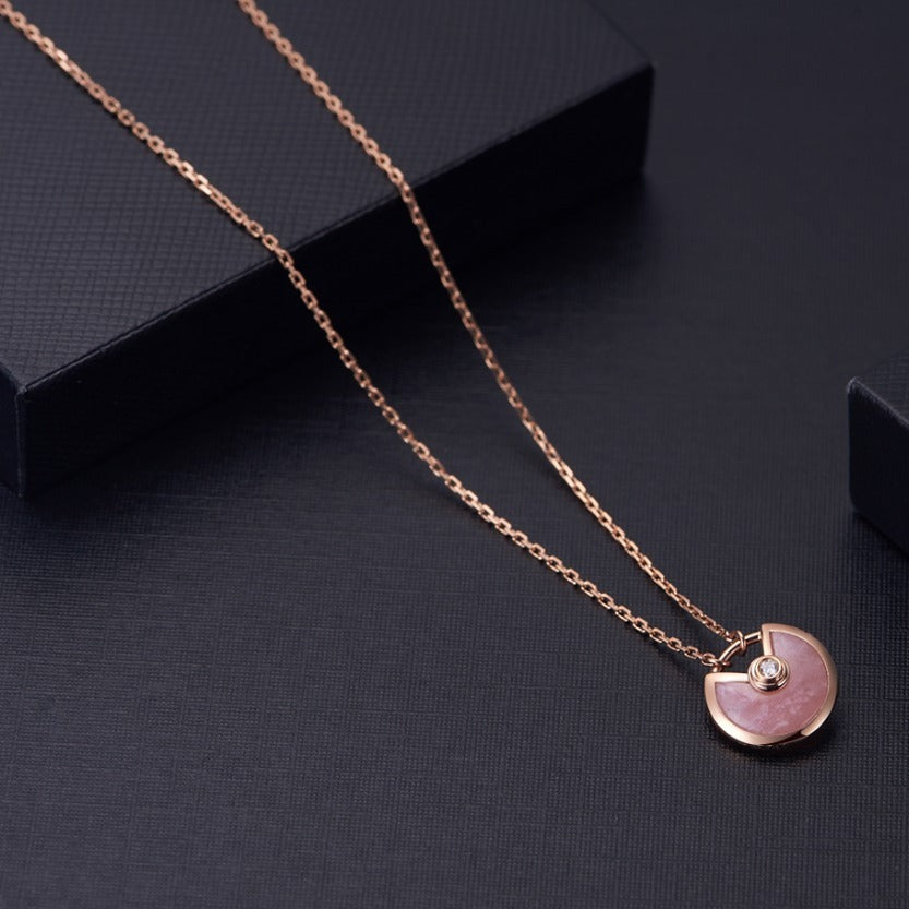 [⭐Mirelle]AMULETTE ROSE GOLD PINK MOP NECKLACE