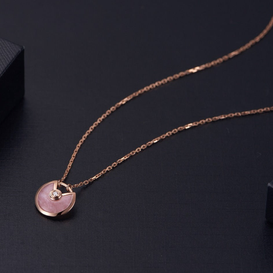 [⭐Mirelle]AMULETTE ROSE GOLD PINK MOP NECKLACE
