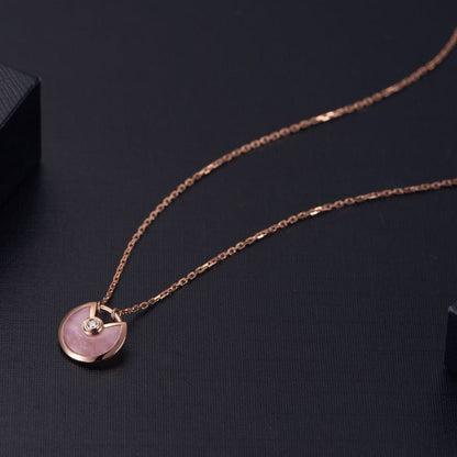 [⭐Mirelle]AMULETTE ROSE GOLD PINK MOP NECKLACE