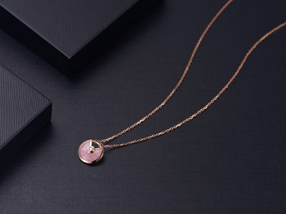 [⭐Mirelle]AMULETTE ROSE GOLD PINK MOP NECKLACE