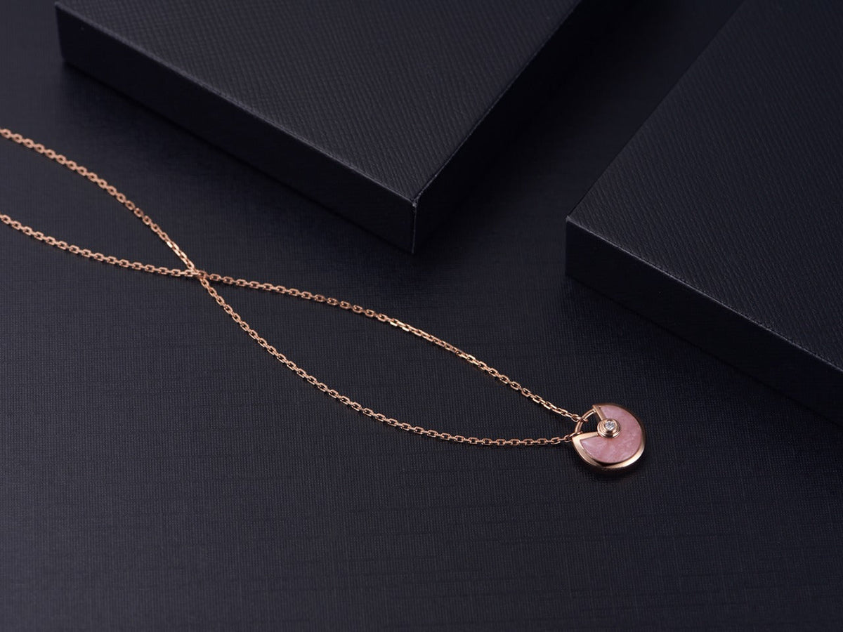 [⭐Mirelle]AMULETTE ROSE GOLD PINK MOP NECKLACE