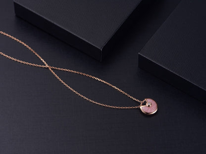 [⭐Mirelle]AMULETTE ROSE GOLD PINK MOP NECKLACE
