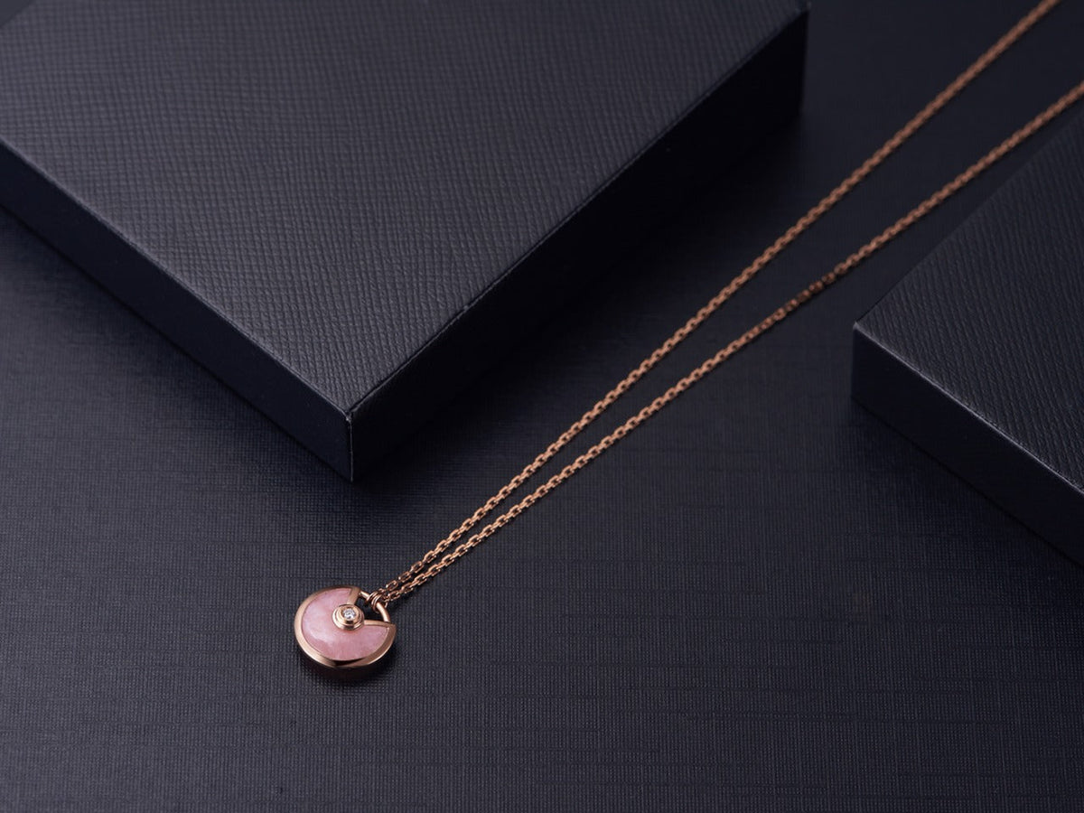 [⭐Mirelle]AMULETTE ROSE GOLD PINK MOP NECKLACE