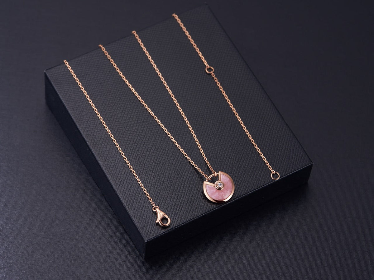 [⭐Mirelle]AMULETTE ROSE GOLD PINK MOP NECKLACE
