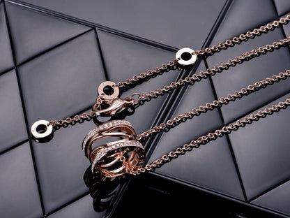 [⭐Mirelle]ZERO 1 PINK GOLD DIAMOND OPEN NECKLACE