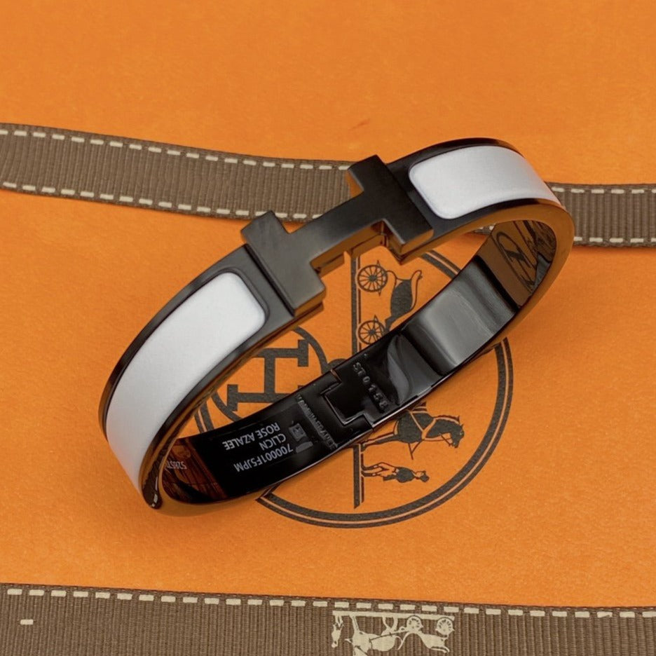 [⭐Mirelle]H BRACELET 12MM BLACK WHITE CERAMIC