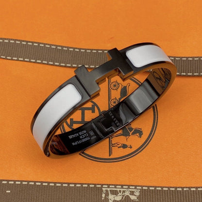 [⭐Mirelle]H BRACELET 12MM BLACK WHITE CERAMIC