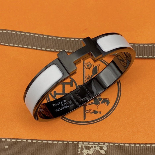 [⭐Mirelle]H BRACELET 12MM BLACK WHITE CERAMIC