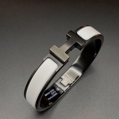 [⭐Mirelle]H BRACELET 12MM BLACK WHITE CERAMIC