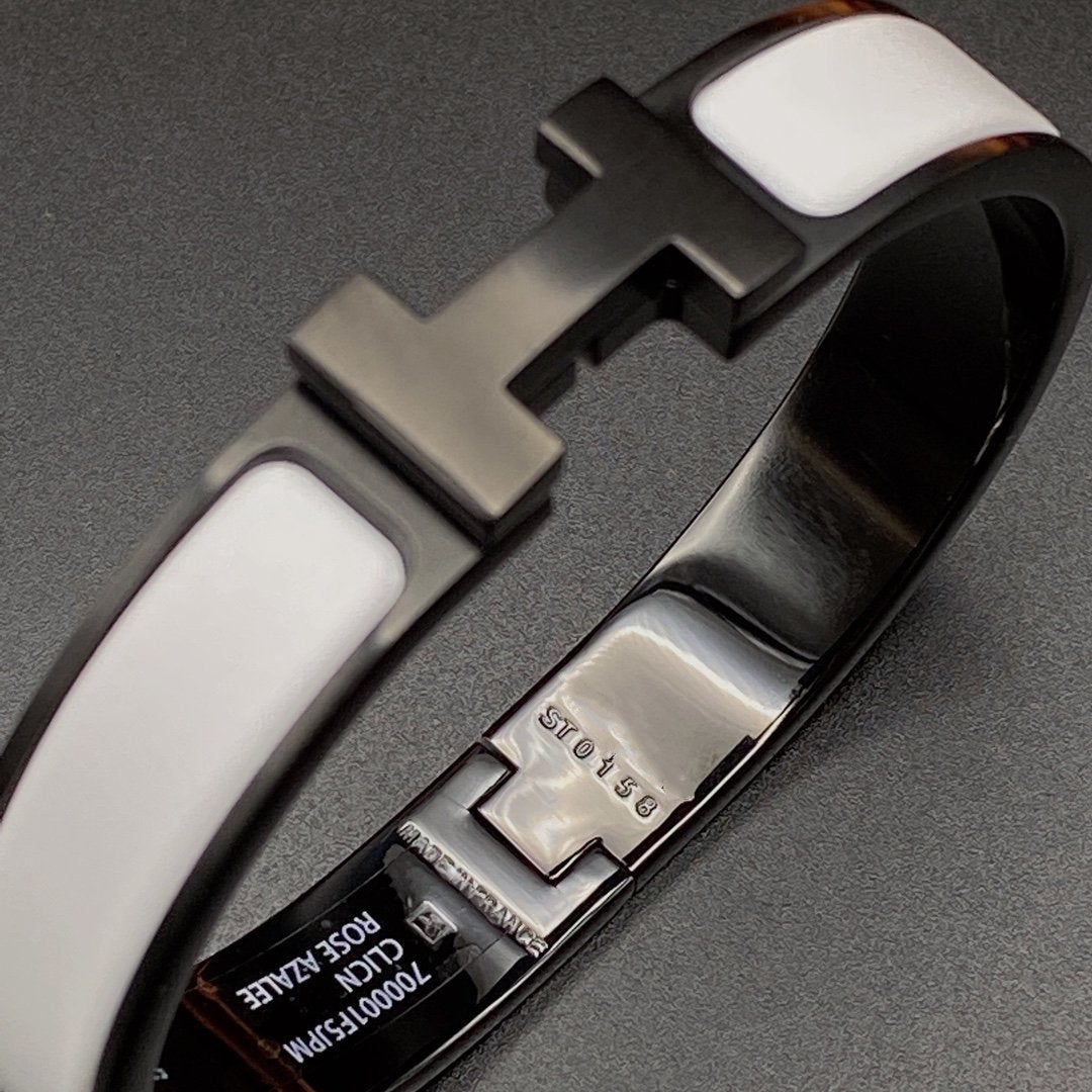 [⭐Mirelle]H BRACELET 12MM BLACK WHITE CERAMIC