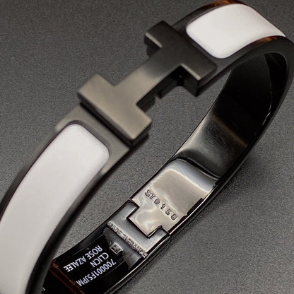 [⭐Mirelle]H BRACELET 12MM BLACK WHITE CERAMIC