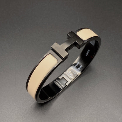 [⭐Mirelle]H BRACELET 12MM BLACK BEIGE CERAMIC