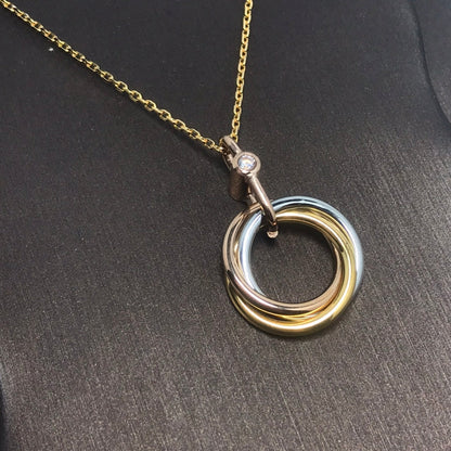 [⭐Mirelle]TRINITY SILVER GOLD PINK GOLD NECKLACE