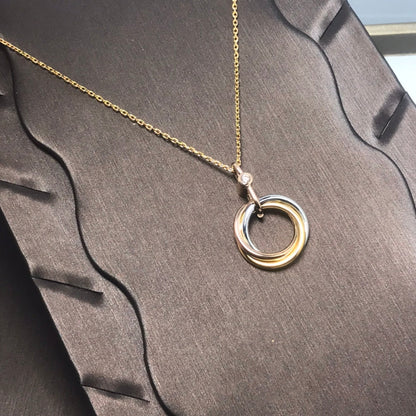 [⭐Mirelle]TRINITY SILVER GOLD PINK GOLD NECKLACE