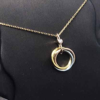 [⭐Mirelle]TRINITY SILVER GOLD PINK GOLD NECKLACE