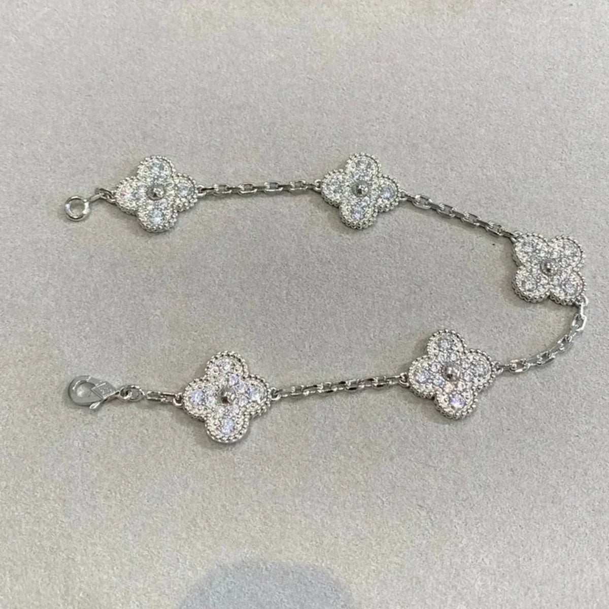 [⭐Mirelle] CLOVER 5 MOTIF FULL DIAMOND BRACELET COLLECTION