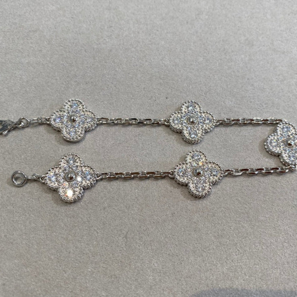 [⭐Mirelle] CLOVER 5 MOTIF FULL DIAMOND BRACELET COLLECTION