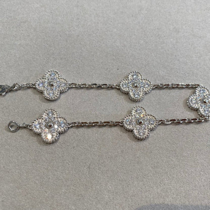 [⭐Mirelle] CLOVER 5 MOTIF FULL DIAMOND BRACELET COLLECTION