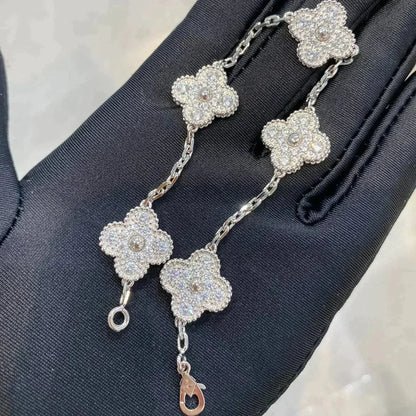 [⭐Mirelle] CLOVER 5 MOTIF FULL DIAMOND BRACELET COLLECTION