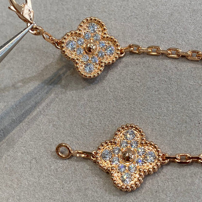 [⭐Mirelle] CLOVER 5 MOTIF FULL DIAMOND BRACELET COLLECTION