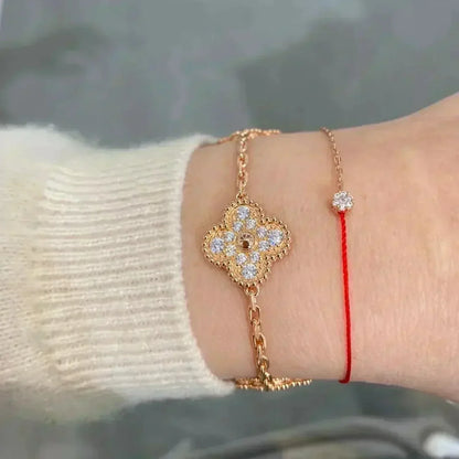 [⭐Mirelle] CLOVER 5 MOTIF FULL DIAMOND BRACELET COLLECTION