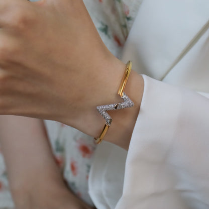 [⭐Mirelle]VOLTE UPSITE DOWN GOLD DIAMOND BRACELET