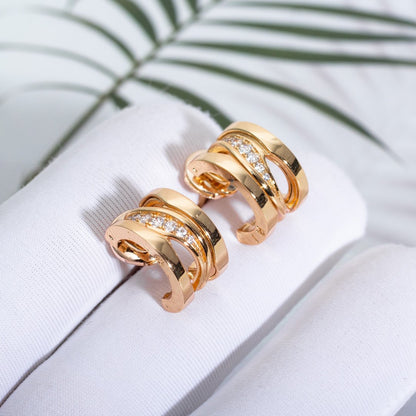 [⭐Mirelle]ZERO 1 PINK GOLD DIAMONDS EARRINGS
