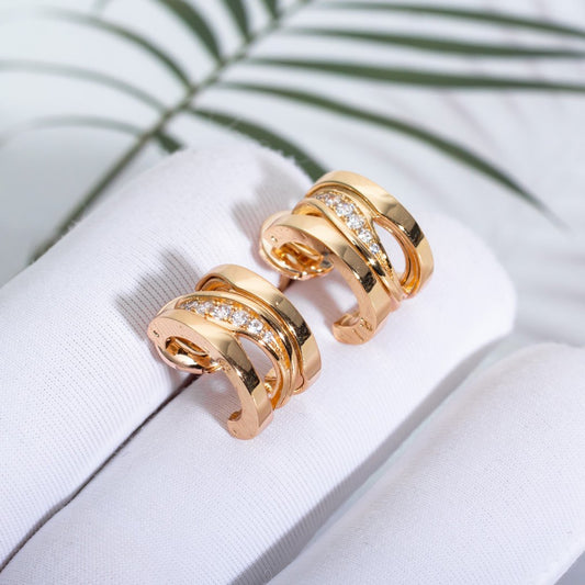 [⭐Mirelle]ZERO 1 PINK GOLD DIAMONDS EARRINGS