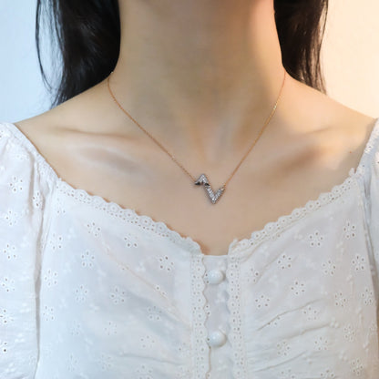 [⭐Mirelle]VOLT SILVER DIAMOND PEDANT NECKLACE