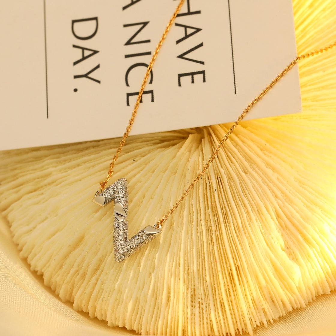 [⭐Mirelle]VOLT SILVER DIAMOND PEDANT NECKLACE