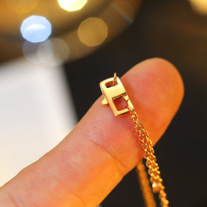 [⭐Mirelle]STAR AND SUN DIAMOND PINK GOLD NECKLACE