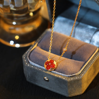 [⭐Mirelle]SUN PEDANT PINK GOLD 1 DIAMOND NECKLACE