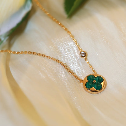 [⭐Mirelle]SUN PEDANT PINK GOLD 1 DIAMOND NECKLACE