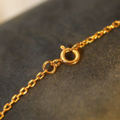 [⭐Mirelle]SUN PEDANT PINK GOLD 1 DIAMOND NECKLACE