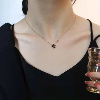 [⭐Mirelle]SUN PEDANT PINK GOLD 1 DIAMOND NECKLACE